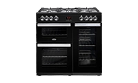 Belling 90DFT PROFT 90cm dual fuel range cooker with 4kW PowerWok, Maxi-Clock, market leading tall oven and easy clean enamel.